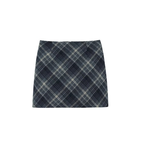 High-waisted plaid woolen skirt for women autumn and winter 2024 new style small butt-covering skirt short skirt A-line skirt pattern