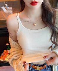 加絨背心女冬季加厚保暖帶胸墊吊帶內衣打底內搭上衣
