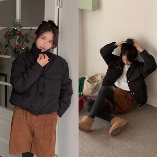 Korean style loose casual all-match lapel short style thickened jacket bread coat down jacket for women winter