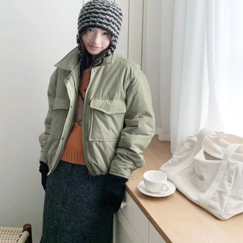 Korean style loose casual all-match lapel short style thickened jacket bread coat down jacket for women winter