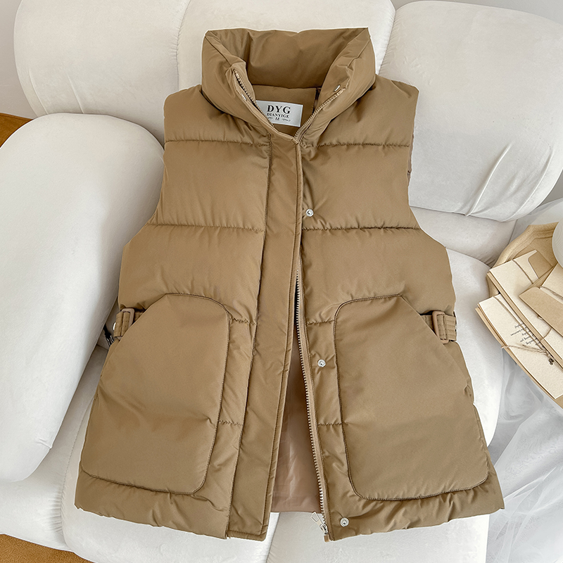 Korean version of autumn and winter new small pumpkin down cotton vest women's casual loose small man shorts sleeveless vest