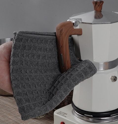 Double-sided waffle rag kitchen stove cleaning dishwashing scouring pad thickened microfiber absorbent table rag