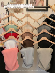 實拍~磨毛褶皺設計感保暖吊帶背心秋冬修身內搭上衣