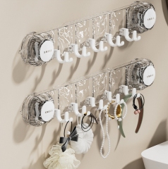 Creative Powerful Vacuum Suction Cup Towel Hook Kitchen Bathroom Traceless Multi-Function Hanger Door Behind 10 Wall Hooks