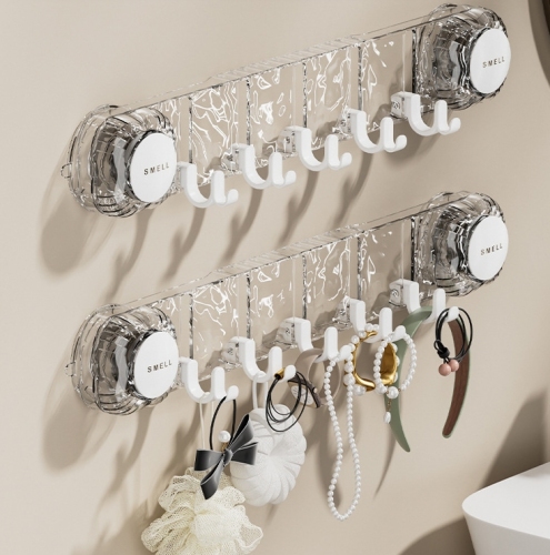 Creative Powerful Vacuum Suction Cup Towel Hook Kitchen Bathroom Traceless Multi-Function Hanger Door Behind 10 Wall Hooks