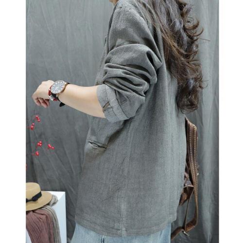 Autumn new retro distressed fried linen jacket loose personality foreign style versatile long-sleeved thickened suit