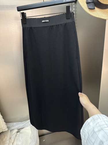 Black skirt women's early autumn new slim straight hip-hugging skirt A-line mid-length one-step skirt