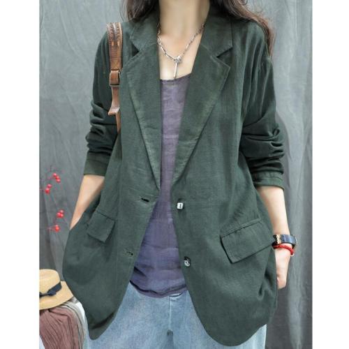 Autumn new retro distressed fried linen jacket loose personality foreign style versatile long-sleeved thickened suit