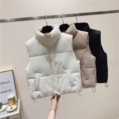 Autumn and winter cotton vest for women 2024 new Korean style loose large size versatile vest thickened short vest jacket