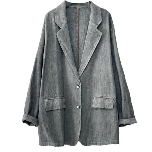 Autumn new retro distressed fried linen jacket loose personality foreign style versatile long-sleeved thickened suit