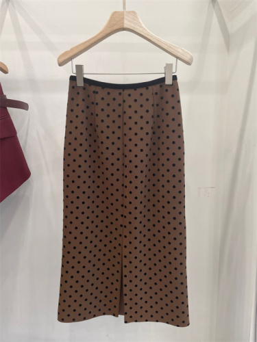 Autumn new arrival wavy polka dot skirt for women mid-length