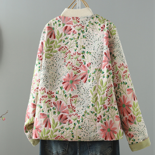 Jacquard Gown Floral Shirt Chinese Ethnic Women's Top Jacket Casual Loose Women New Pattern Button