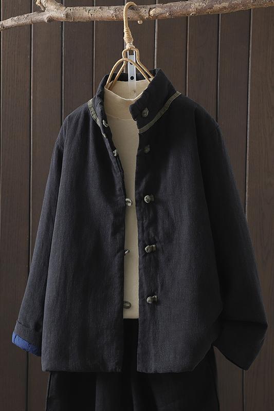 Cotton and linen thickened cotton coats for women 2024 winter new quilted cotton coats Korean style retro short small cotton-padded jackets