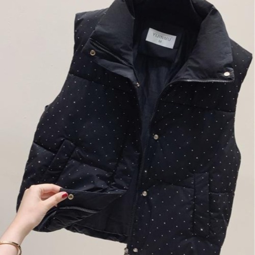 Autumn and winter cotton vest for women 2024 new Korean style loose large size versatile vest thickened short vest jacket