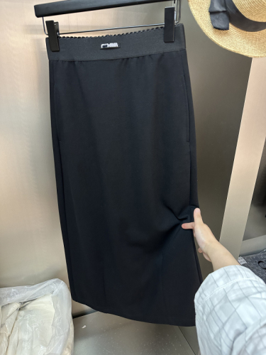 Black skirt women's early autumn new slim straight hip-hugging skirt A-line mid-length one-step skirt