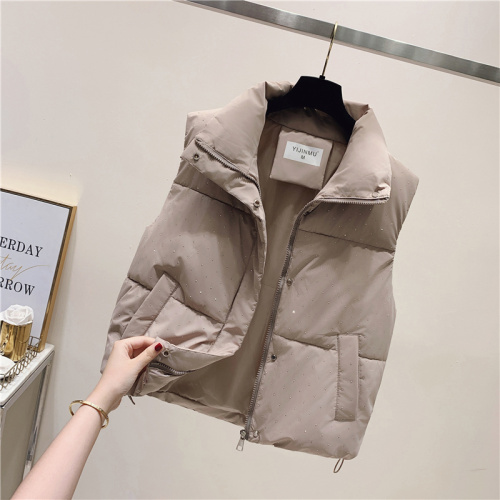 Autumn and winter cotton vest for women 2024 new Korean style loose large size versatile vest thickened short vest jacket