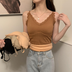 實拍實售價 秋冬胸墊花邊背心透氣顯瘦打底衫內衣抹胸