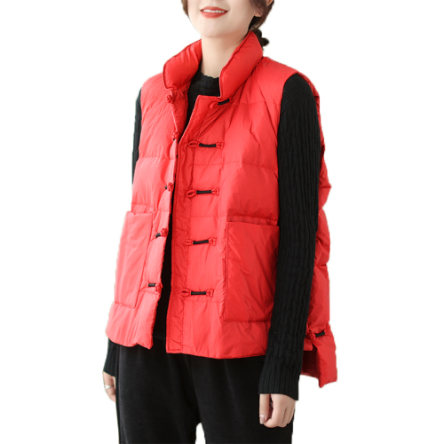 Vest for women winter  new style disc buckle quilted loose waistcoat vest down jacket