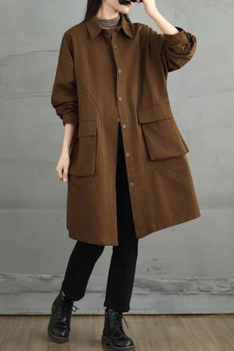 Autumn windbreaker coat for women, spring and autumn loose large size women's casual spring and autumn coat work wear