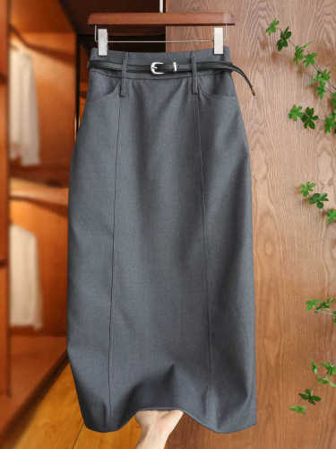 Classic suit skirt, elegant temperament, professional straight autumn and winter new mid-length skirt