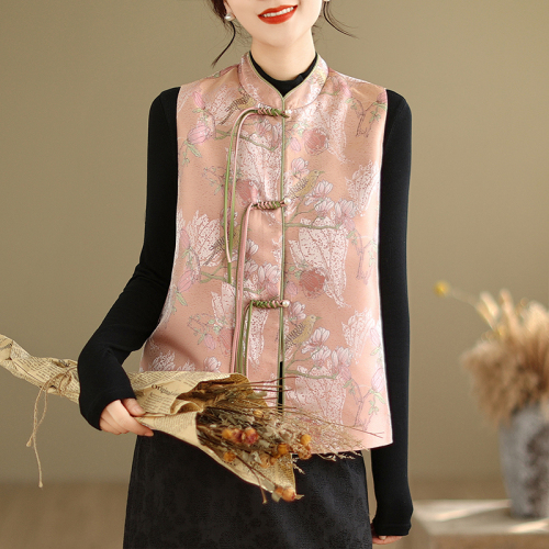 Autumn new new Chinese style national style jacquard embroidered waistcoat vest