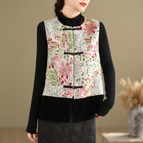 Autumn new new Chinese style national style jacquard embroidered waistcoat vest