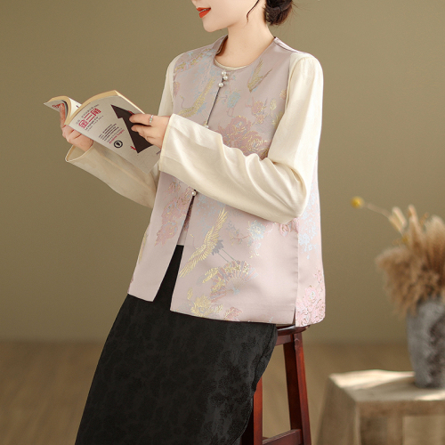 Autumn new new Chinese style national style jacquard embroidered waistcoat vest