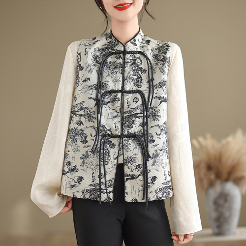 Autumn new new Chinese style national style jacquard embroidered waistcoat vest