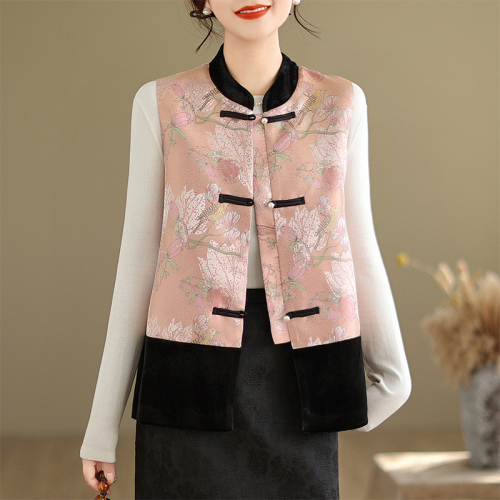 Autumn new new Chinese style national style jacquard embroidered waistcoat vest