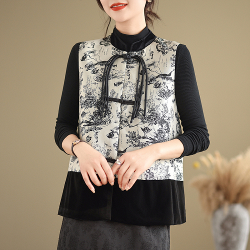 Autumn new new Chinese style national style jacquard embroidered waistcoat vest