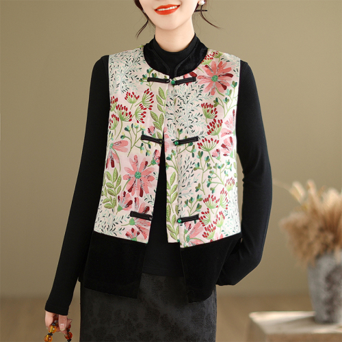 Autumn new new Chinese style national style jacquard embroidered waistcoat vest