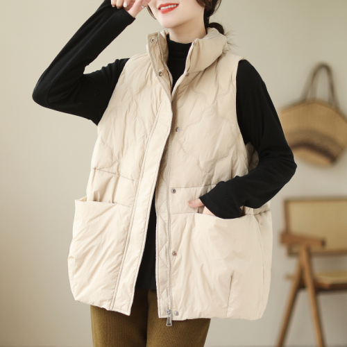 Autumn and winter new cotton and linen retro vest style quilted warm vest cotton vest inner wear for women