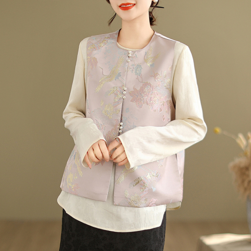 Autumn new new Chinese style national style jacquard embroidered waistcoat vest