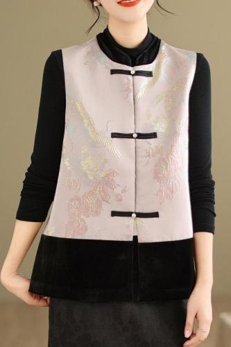 Autumn new new Chinese style national style jacquard embroidered waistcoat vest