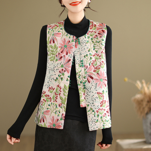 Autumn new new Chinese style vest jacquard embroidered waistcoat