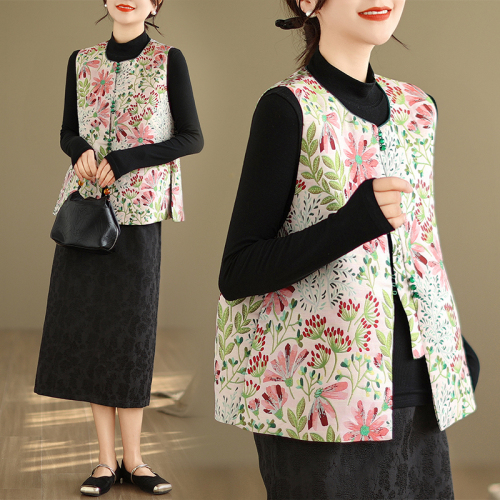 Autumn new new Chinese style vest jacquard embroidered waistcoat