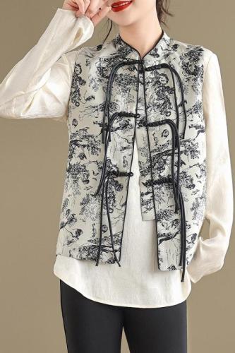 Autumn new new Chinese style national style jacquard embroidered waistcoat vest