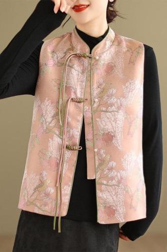 Autumn new new Chinese style national style jacquard embroidered waistcoat vest