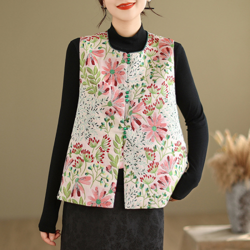 Autumn new new Chinese style vest jacquard embroidered waistcoat