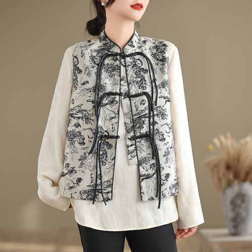 Autumn new new Chinese style national style jacquard embroidered waistcoat vest