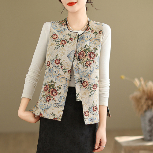 Autumn new new Chinese style national style jacquard embroidered waistcoat vest