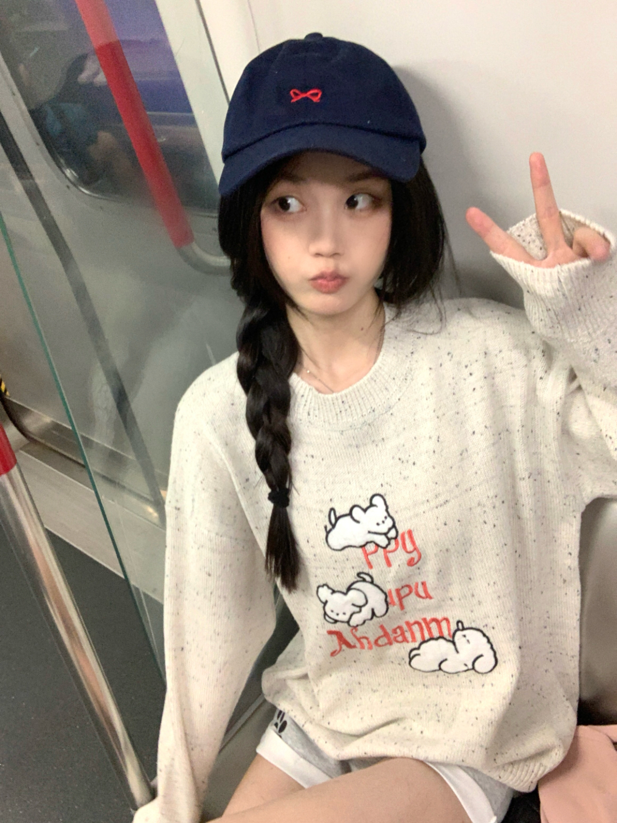 Photographed Round Neck Versatile Embroidered Sweater