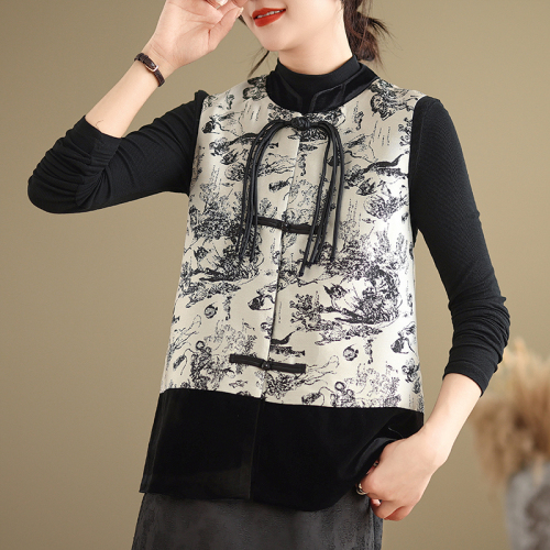 Autumn new new Chinese style national style jacquard embroidered waistcoat vest