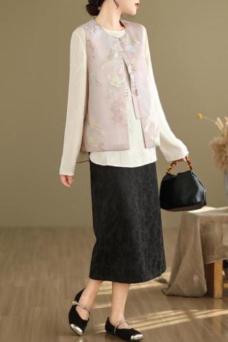 Autumn new new Chinese style national style jacquard embroidered waistcoat vest