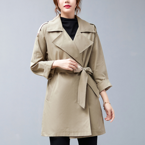 Women's mid-length windbreaker new style fashion casual short workwear coat windbreaker