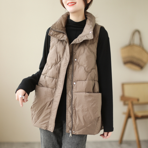 Autumn and winter new cotton and linen retro vest style quilted warm vest cotton vest inner wear for women