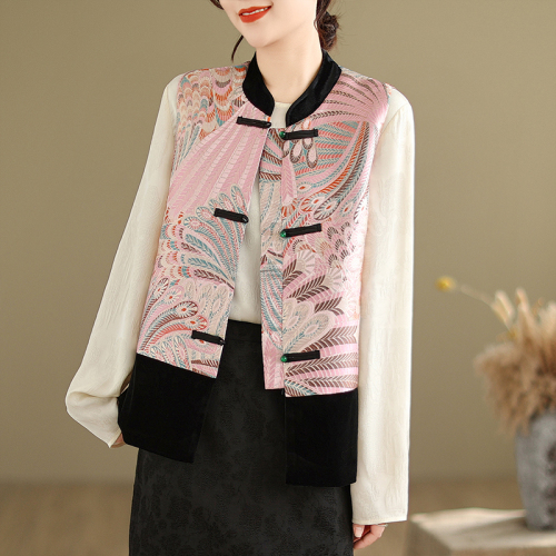 Autumn new new Chinese style national style jacquard embroidered waistcoat vest