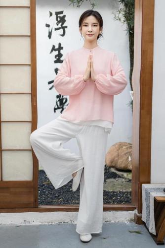 2024 New Ethnic Style Cotton Linen Zen Meditation Suit National Style Tea Suit Performance Suit Two-piece Set for Women