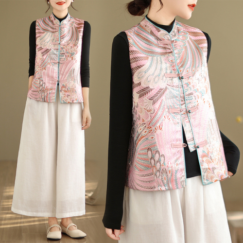 Autumn new new Chinese style national style jacquard embroidered waistcoat vest