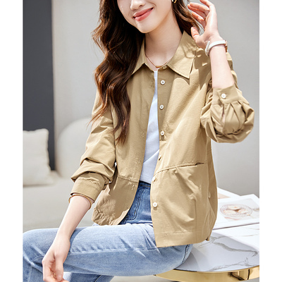 Official Photo Casual Shirt Jacket Women's Autumn New Fashion Versatile Temperament Slim Workwear Top